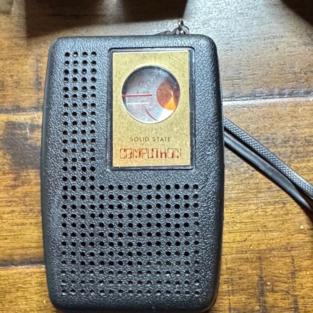 Compact COMPUTRON Solid State Portable Radio in Black -